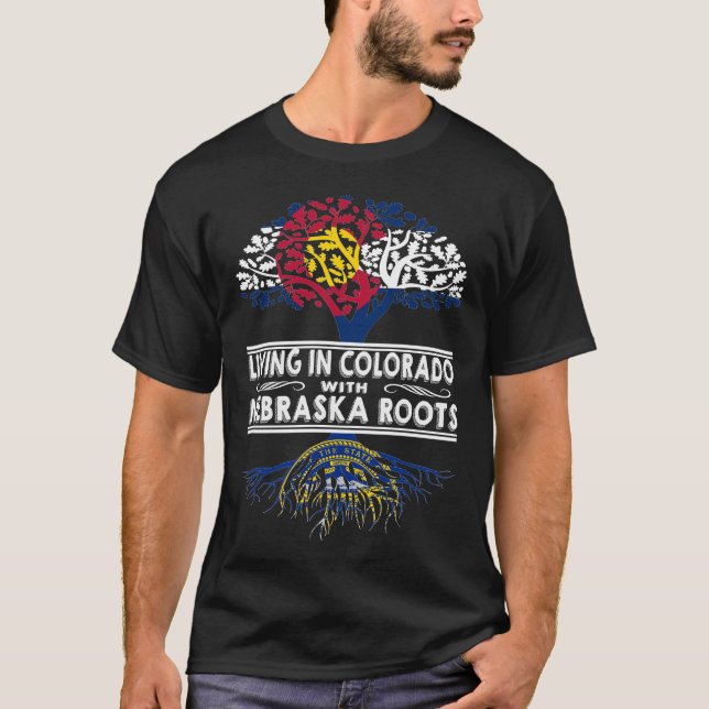 Camiseta Living in Colorado with Nebraska Roots (Anverso)