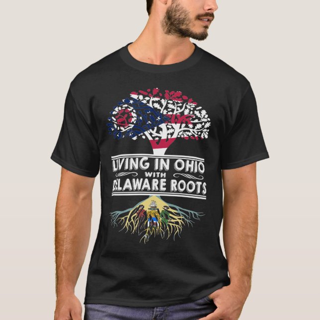 Camiseta Living in Ohio with Delaware Roots (Anverso)