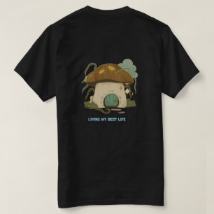 Camiseta Living My Best Life Mushroom Cottagecore