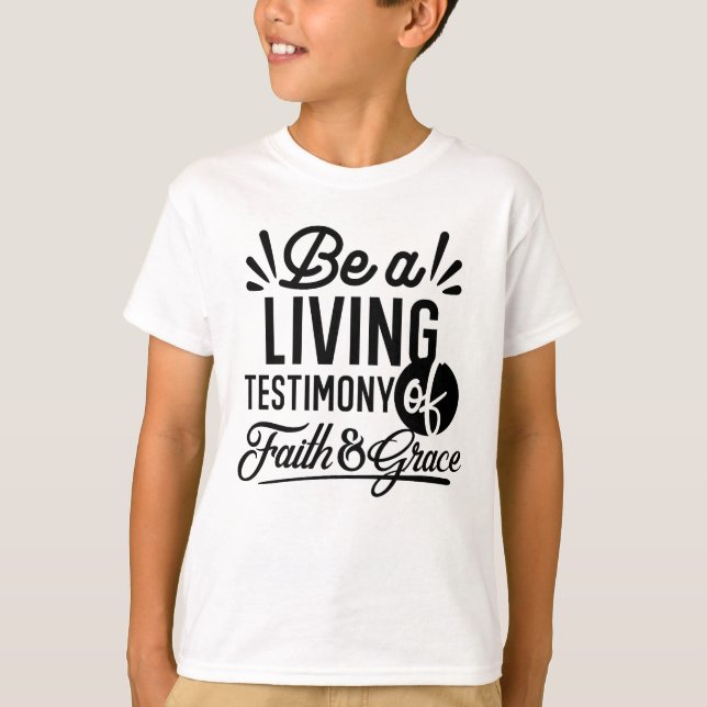 Camiseta Living Testimony Bible Quote Christian Motivation (Anverso)