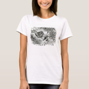 Camiseta Livingstone atacó por un león (grabado) (b/w pH