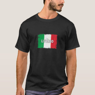 Camiseta Livorno Italia Ciudad Con Bandera Italiana