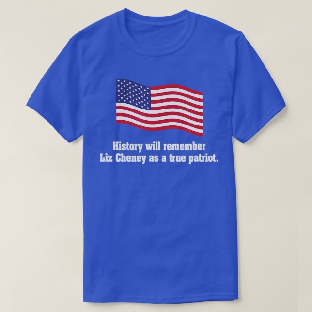 Camiseta Liz Cheney Verdadero Patriota agitando patriotico  (Diseño del anverso)