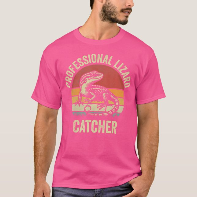 Camiseta Lizard Catcher Profesional Funny Gecko Lizard Hun (Anverso)