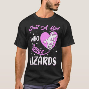 Camiseta Lizard de forma cardíaca sólo un Chica que ama las