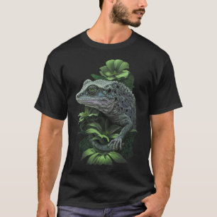Camiseta Lizard de vida salvaje Gecko de flor verde suave