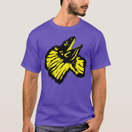 Camiseta Lizard estilizado de cuello amarillo neón amarillo