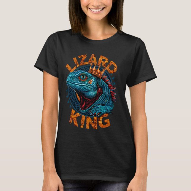 Camiseta Lizard King Gracioso Reptile Iguana Exótica Con Ca (Anverso)
