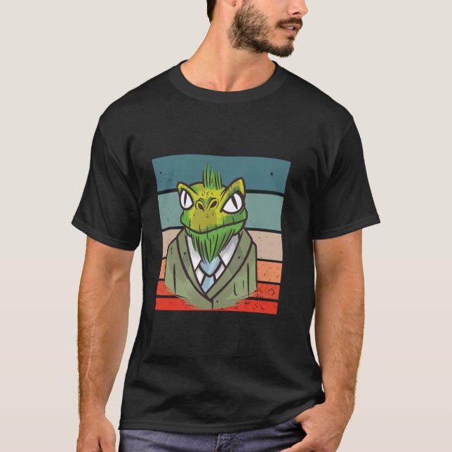Camiseta Lizard suit formal cartoon retro, earthy tones Rep (Anverso)