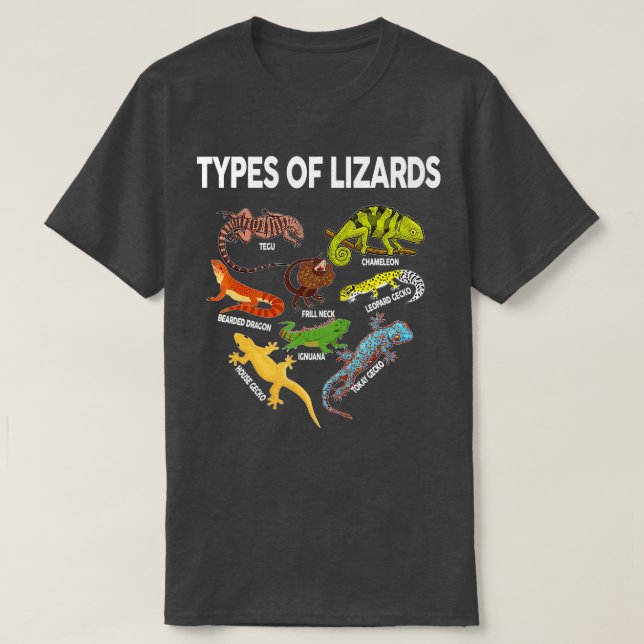 Camiseta LizardShirt Tipos de lagartijas para niños pequeño (Diseño del anverso)