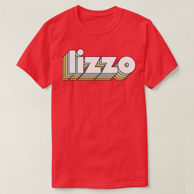 Camiseta Lizzo Retro Rainbow Typography Style (Diseño del anverso)