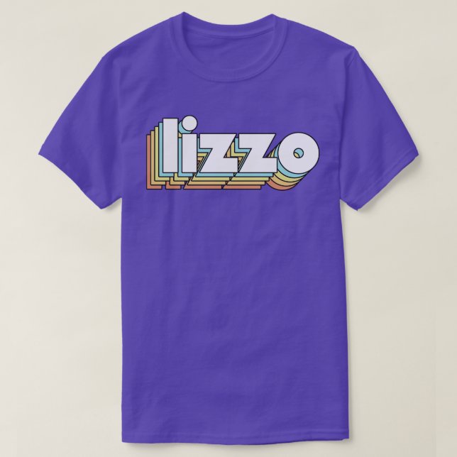 Camiseta Lizzo Retro Rainbow Typography Style (Diseño del anverso)