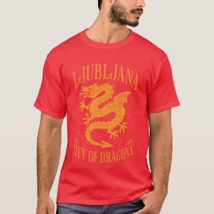 Camiseta Ljubljana Eslovenia Est 11 Ciudad de Dragones Vint