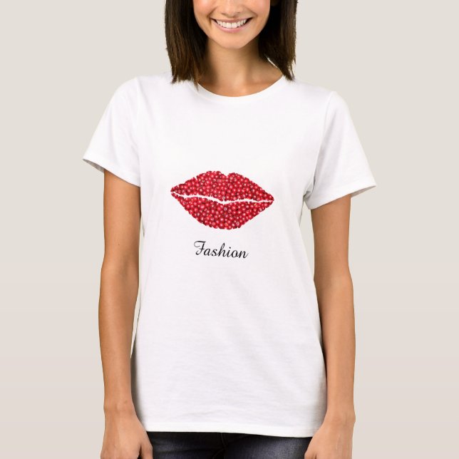 Camiseta Llabios y caligrafía de frutas de curry a la moda (Anverso)