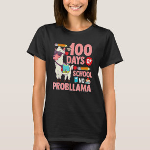 Camiseta Llama 100 Días De Escuela Sin Problema Stud De Mae