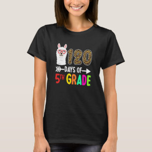 Camiseta Llama 120 Días De 5º Grado 120º Día De La Escuela 