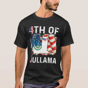 Camiseta LLAMA 4 De Julio De Julio Bandera Estadounidense