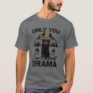 Camiseta Llama a camping solo puedes evitar el drama