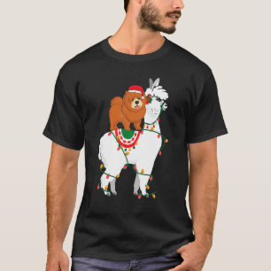 Camiseta Llama a Chow Chow enciende a Navidades de Santa Pa