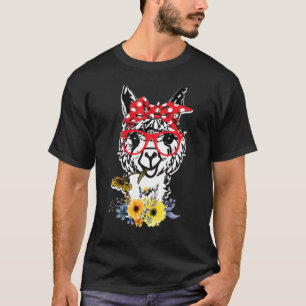 Camiseta Llama a Eyeglass Alpaca Llama Animal Graphi