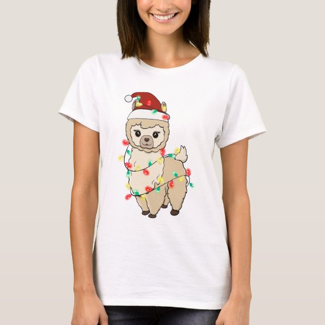 Camiseta Llama a graciosa Navidad cute (Anverso)