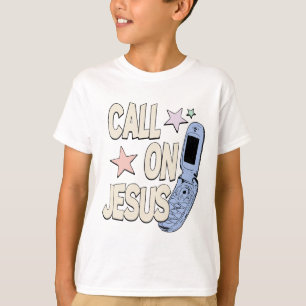 Camiseta Llama a Jesús – Diseño Retro de Fe