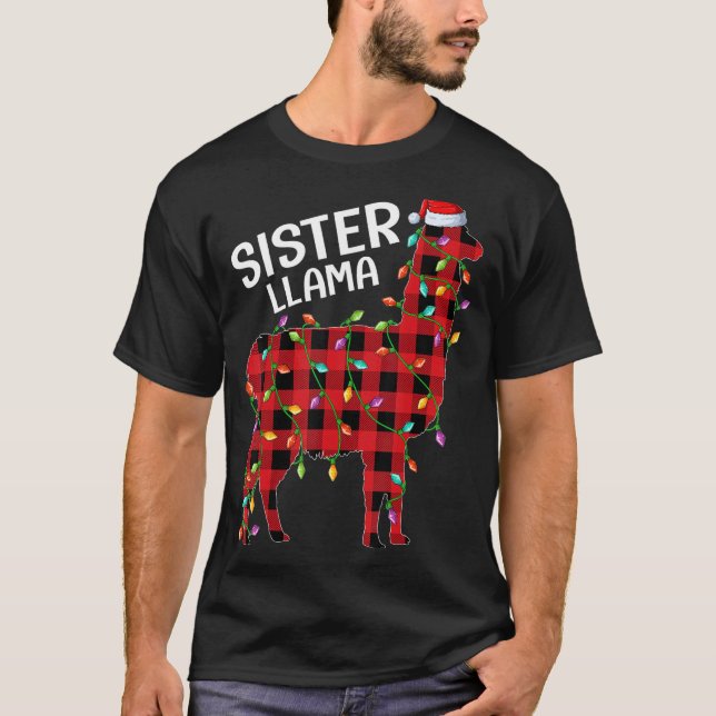 Camiseta Llama a Navidad de Búfalo Rojo y hermana llama a P (Anverso)