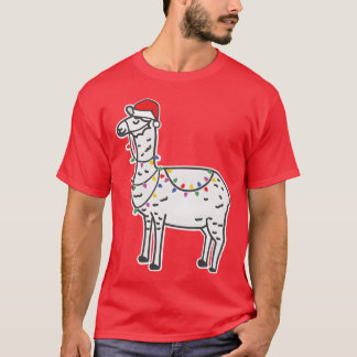 Camiseta Llama a navidades con Santa Sombrero y luz a Navid