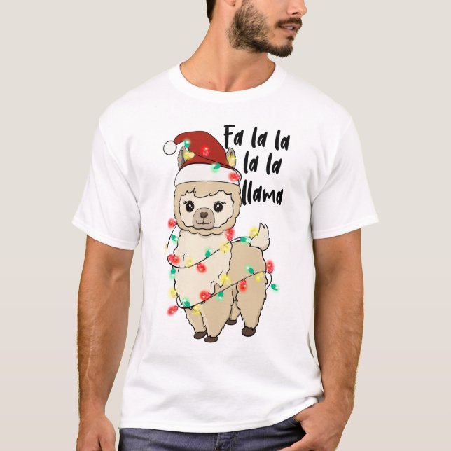 Camiseta Llama a Navidades graciosos (Anverso)