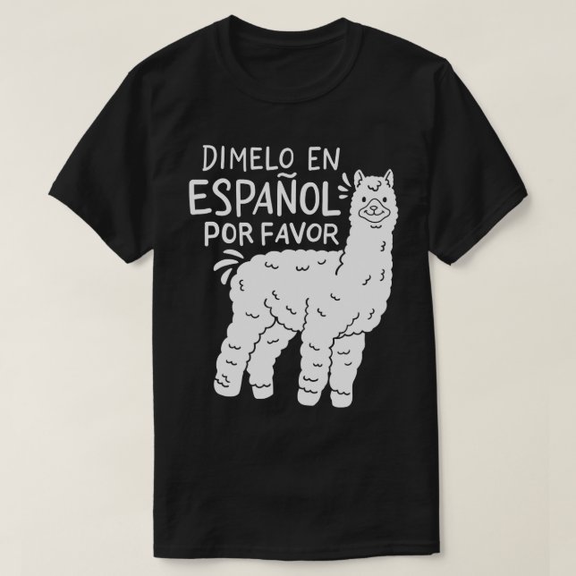 Camiseta Llama a profesor español (Diseño del anverso)
