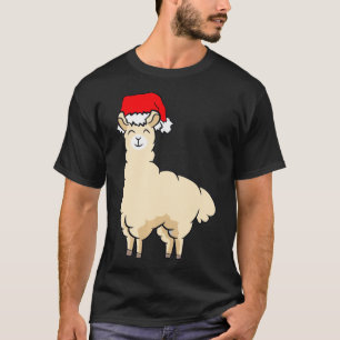 Camiseta Llama a Santa Hat Navidades Cute Gorra Llama Pull