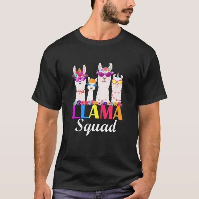 Camiseta Llama a Squad divertida cuta llamada coincidente (Anverso)