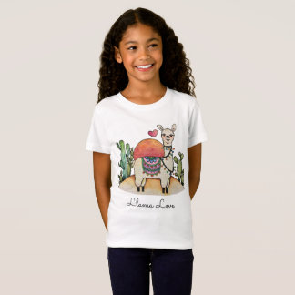Camiseta Llama acuarela con cactus