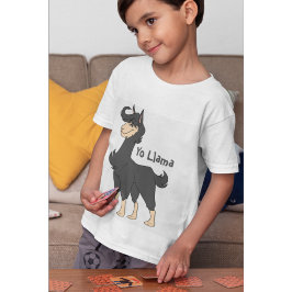Camiseta Llama al cabello negro alto y majestuoso