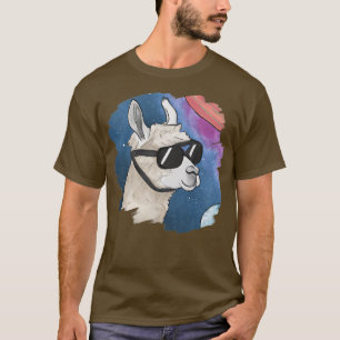 Camiseta Llama al espacio con gafas de sol Retro Al