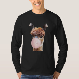 Camiseta Llama Alpaca Chicle Burbuja Animales Granjeros Vid