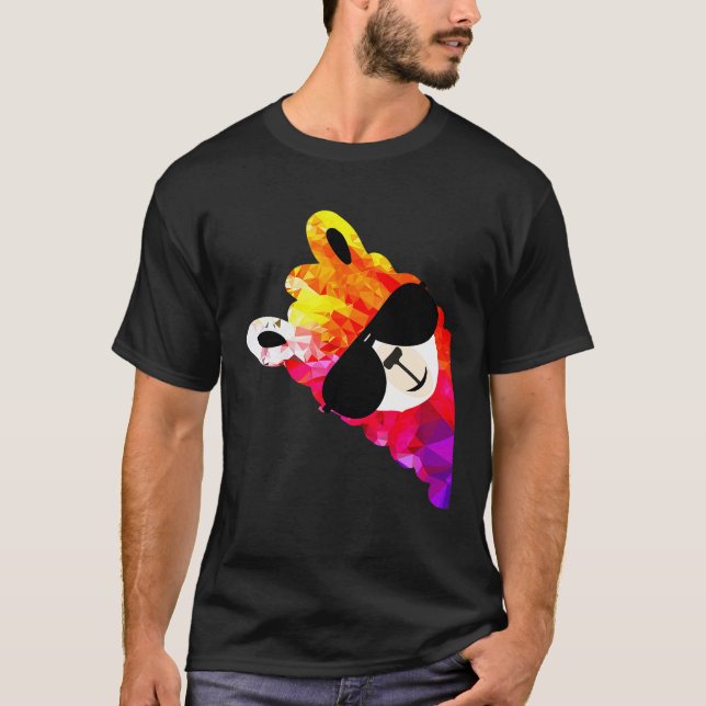 Camiseta Llama Alpaca Divertida Arcoíris (Anverso)