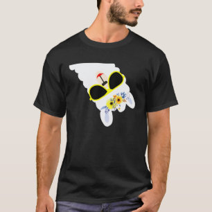Camiseta Llama Alpaca lindo Gafas de sol Flor Hippie
