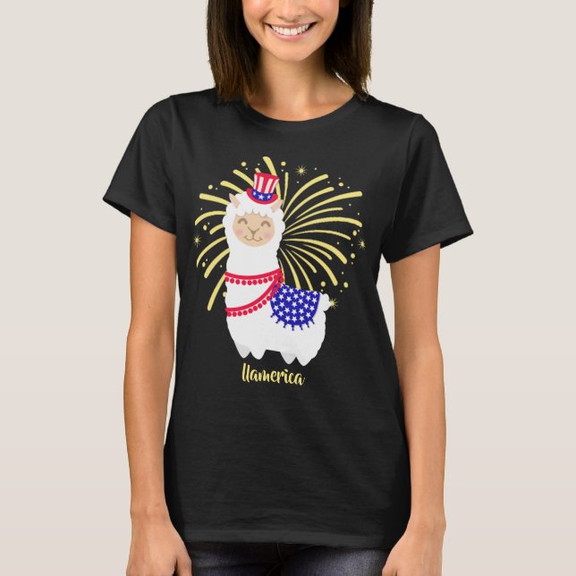 Camiseta Llama American 4 de julio (Anverso)