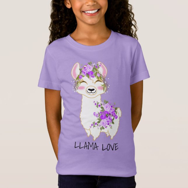 Camiseta Llama amor - Púrpura (Anverso)