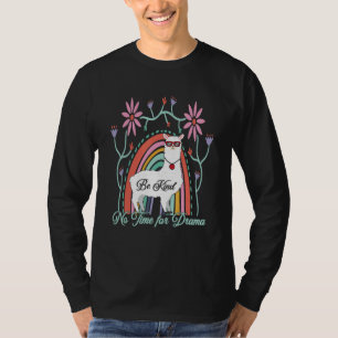 Camiseta Llama arcoiris bohemia animal de flor de Be Kind L