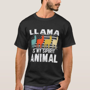 Camiseta Llama Bandera Estadounidense Vintage Animal Espiri