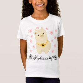 Camiseta Llama bebé con flores amarillas y rosas