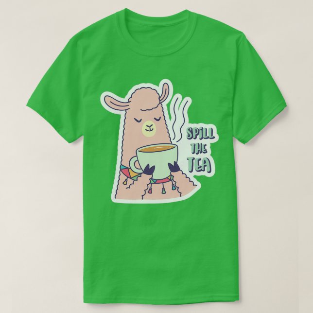 Camiseta Llama bebe té (Diseño del anverso)