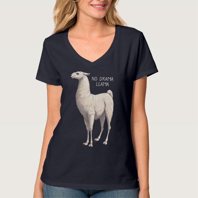 Camiseta Llama blanca no dramática (Anverso)