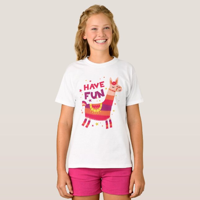 Camiseta Llama Boho Fiesta Animal Divertido (Anverso completo)