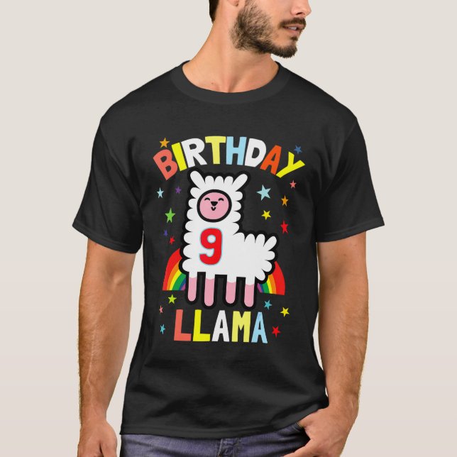 Camiseta Llama Boy Chica Novena Ropa de Cumpleaños 9 años O (Anverso)