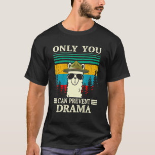 Camiseta Llama Camping Sólo Puedes Evitar Dramas Hombres Mu