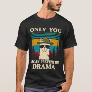 Camiseta Llama Camping Sólo Puedes Evitar Dramas Hombres Mu