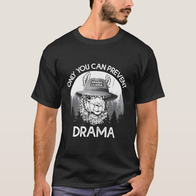 Camiseta Llama Camping Sólo Puedes Evitar El Regalo De Dram (Anverso)